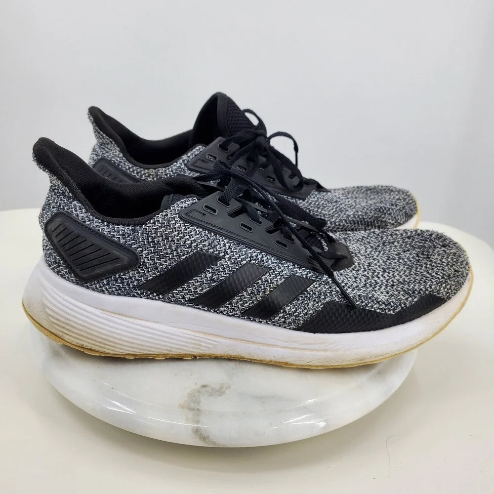 Adidas Duramo 9 Mens Running Shoes Black White Knit BB6917 Size 10.5